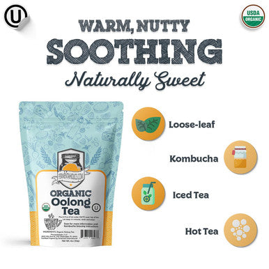 Fermentaholics Usda Organic Loose-Leaf Oolong Tea - Perfect For Homebrewing Kombucha Hot Tea And Iced Tea - Ou her Premium Taste Aroma And Flavor