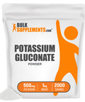 BulkSupplements Potassium Gluconate Powder - Potassium Supplement - Vegan Potassium Powder - Potassium Vitamins - Pure Potassium Supplement Powder (1 Kilogram - 2.2 lbs)