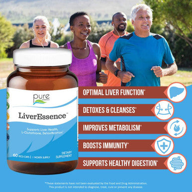 Pure Essence Labs LiverEssence - The World's Best Absorbed Milk Thistle Extract With Synergistic Liver Support Factors - 60 Vegetarian Capsules