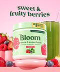 Bloom Nutrition Superfood Greens Powder Digestive Enzymes with Probiotics and Prebiotics Gut Health Bloating Relief for Women Chlorella Green Juice Mix with Beet Root Powder 30 SVG Berry