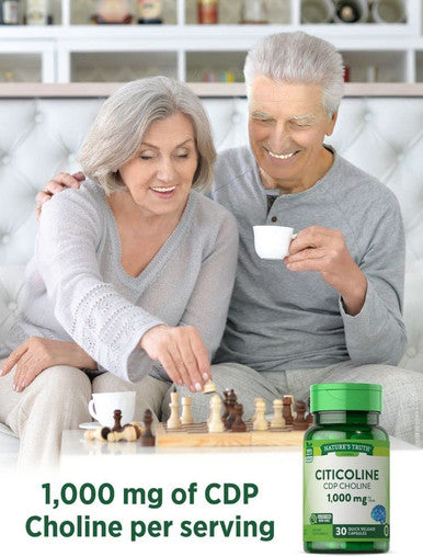 Citicoline 1000mg | 30 Capsules | CDP Choline | Non-GMO & Gluten Supplement | by Natures Truth