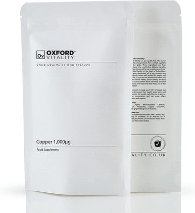 Copper Supplements 1mg Tablets for General Health and Well Being Oxford Vitality
