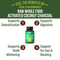 Peak Performance Raw Whole Food Activated Coconut Charcoal 90