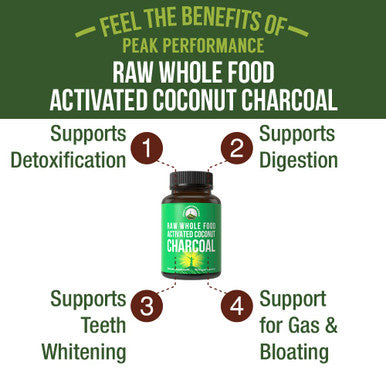 Peak Performance Raw Whole Food Activated Coconut Charcoal 90