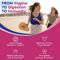Surebounty 4-in-1 Feminine Probiotic 120 Billion CFU + 34 Strains Highest Potency for Women Prebiotics + Digestive Enzymes + Cranberry Digestive Vaginal Mood Immune & Overall Support 30 caps