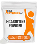 BulkSupplements L-Carnitine Powder (Base) - Amino s Supplement for Muscle Recovery & Endurance - - 1000mg (1g) , 100 Servings (100 Grams - 3.5 oz)