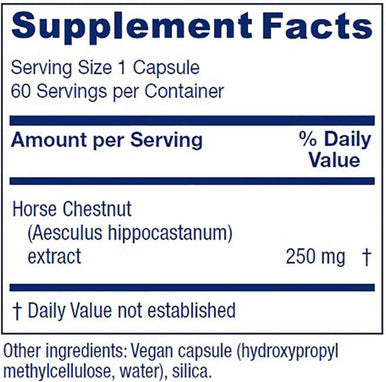 Vitanica Horse Chestnut Promotes Vein and Capillary Strength & Circulation Vegan/Vegetarian 60 Capsules