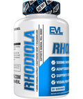 Herbal Adaptogen Rhodiola Rosea Capsules - 500mg Rhodiola Supplement for Focus Energy and Mood Support - EVL Calming Supplement with Brain Focus Vitamins for - 30 Vegan Capsules