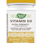 Nature'S Way Vitamin D3 Extra Strength, Immune And Healthy Bones Support*, 50Mcg Per Serving, 120 Softgels