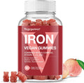Vegan Iron Gummies Supplement - With Vitamin C, A, B-Complex, Folate, Zinc For Adults & Kids - Blood Builder & Energy Support For Iron Deficiency, Anemia, No After Taste - Peach Flavor (90 Ct)