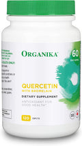 Organika Quercetin With Bromelain- High Availability, Immune System Support, Allergy And Inflammation Support- 120Tabs