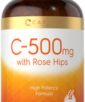 Carlyle Vitamin C With Rose Hips 500Mg | 500 Tablets | High Potency Formula | Vegetarian, Non-Gmo And Gluten Free Supplement