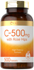 Carlyle Vitamin C With Rose Hips 500Mg | 500 Tablets | High Potency Formula | Vegetarian, Non-Gmo And Gluten Free Supplement