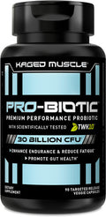 Kaged Muscle Probiotic Supplement with 30 Billion CFU, World's First Performance Probiotics for Men and Women to Support Gut Health, Reduce Fatigue, Enhance Endurance, 90 Capsules
