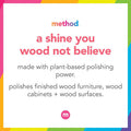 Method Wood Polish Almond For Wood Surfaces Furniture and Cabinets 14 Ounces (Pack of 6)