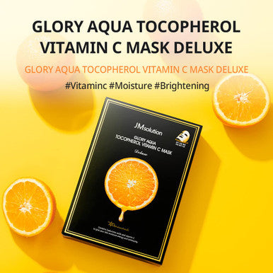 JMsolution Glory Aqua Tocopherol Vitamin C Mask -Hyaluronic acids-Vitamine C, E -Moisutre Hydrating elasticity care skin vitality for all skin type