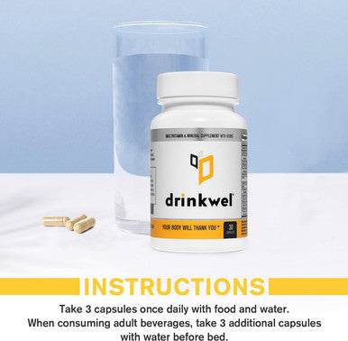Drinkwel Better Mornings - Premium Multivitamin Supplement - Liver Cleanse, Detox, Immune Support- Milk Thistle, Vitamin C, Zinc, Magnesium - 30 Count