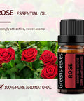 GREENSLEEVES Rose Essential Oil 100% Pure Organic Aromatherapy Diffuser Oils 10ml