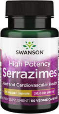 Swanson High-Potency Serrazimes 20000 Units 20000 Units 60 Veg Capsules Enzyme