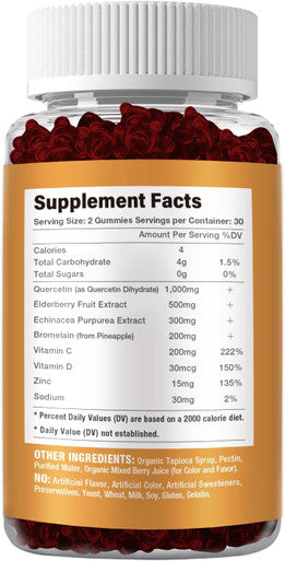 Quercetin - Quercetin With Bromelain, Zinc & Vitamin C - Quercetin 1000Mg Supplement For Immune System Support - Pure Quercetin For Kids And Adults - Non-Gmo 60 Count Quercetin