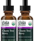 Gaia Herbs Chaste Tree Berry, Liquid Supplement, 1 Ounce (Pack of 2) - Hormone Balance for Women, USDA Organic Vitex Chasteberry Extract