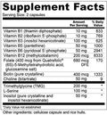 Super Coenzyme B Complex Highly Absorbable Coenzyme B Vitamins MethylFolate for Energy Stress Hair 90 Capsules