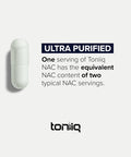 Toniiq 1300mg Ultra High Strength NAC Capsules - Min. 98%+ Tested Purity - Highly Bioavailable NAC Supplement - 240 Vegetarian N Acetyl Cysteine Capsules