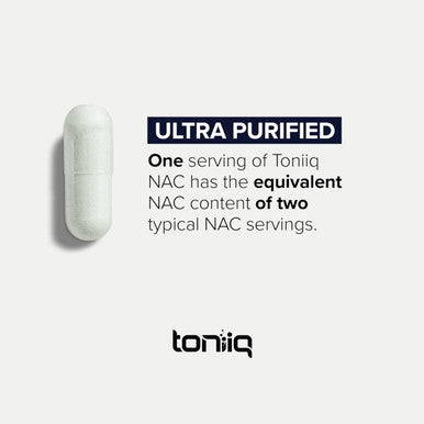 Toniiq 1300mg Ultra High Strength NAC Capsules - Min. 98%+ Tested Purity - Highly Bioavailable NAC Supplement - 240 Vegetarian N Acetyl Cysteine Capsules