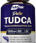 NutriFlair Pure TUDCA 1000mg, 60 Capsules - Premium Quality Tauroursodeoxycholic Bile Salts - Liver, Kidney, Gallbladder Support, Detox, Cleanse - Non-GMO,