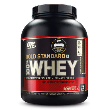 Optimum Nutrition On Gold Standard 100% Whey Protein Primary Source Isolate - Double Rich Chocolate 5 Lbs+ On Gold Standard 100% Whey Protein Primary Source Isolate - Double Rich Chocolate 2 Lbs