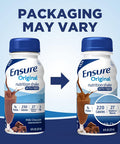 Ensure Original Nutrition Shake with Fiber, Small Meal Replacement Shake, Complete, Balanced Nutrition with Nutrients to Support Immune System Health, Milk Chocolate, 8 fl oz, 24 Count