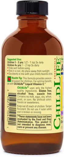 CHILDLIFE ESSENTIALS Aller-Care - Kids Immune Support, Contains Herbal Extracts, Antioxidants & Phytonutrients, Immune Defense Formula, Allergen-Free, Non-GMO - Natural Grape Flavor, 4 Fl Oz Bottle