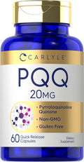 Carlyle PQQ Supplement 20 mg | 60 Capsules | Non-GMO and Gluten