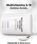 Codeage Multi Collagen for Women & Men Biotin 10000mcg Keratin Protein Powder Vitamin C B6 D3 Hyaluronic Acid Niacin - Hydrolyzed Collagen Coffee Creamer 5 Types - Unflavored - Non-GMO - 11.5oz