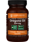 Global Healing Oregano Oil Capsules - Vegan Supplement For Immune System Support, Promotes Respiratory Health & Normal Digestion Health, Gas & Gut Wellness - Contains Cayenne Pepper Extract - 60 Count