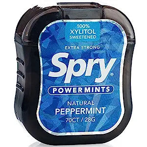 Spry Extra Strong Xylitol Power Mints Box Peppermint Peppermint 6 Peaces By Xlear Inc