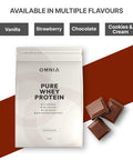 OMNIA Pure Whey Protein Powder Nutrition Low Carbs and Low Sugar Muscle Building Powder Over 22G Protein Per Serving 33 Servings - 1 KG - Chocolate