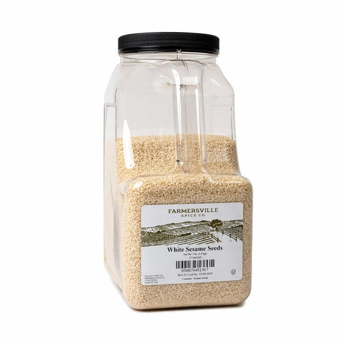 Farmersville Spice Co. White Sesame Seeds, 5 lb Handle Jug, Kosher Seeds for Restaurants & Foodservice