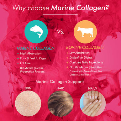 Bioglan Collagen | 5000mg Marine Collagen Powder | Helps Support Healthy Looking Skin, Hair, Nails | Biotin | Vitamin C | Selenium | Hyaluronic Acid | 151g