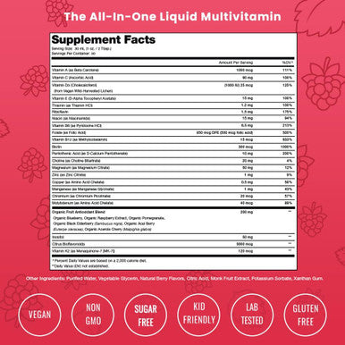 Nutrachamps Complete Liquid Multivitamins No Added Sugar Liquid Vitamins For Women Men & Kids Vegan Liquid Vitamin Multimineral Supplement Energy Immunity & Beauty