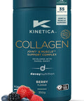 Kinetica Sports Collagen Powder - Berry Flavour | 350g | 5g FORTIGEL Bovine Collagen/Serve 320mg Vitamin C 5ÃƒÅ½Ã‚Â¼g Vitamin D 100mg Hyaluronic Acid & 500mg Glucosamine Sulphate | Joint & Muscle Support