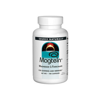 Source s Magtein Magnesium L-Threonate 667mg Supports Focus, Mood, Healthy Memory, Cognitive Function, Sleep - 180 Capsules