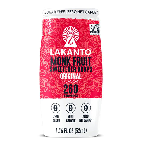 Lakanto Monk Fruit Extract Drops Liquid Sweetener - Zero Calorie, Zero Sugar, Keto Drink Sweetener, Sugar Substitute, On the Go, Tea, Coffee, Smoothies - Original 1.76 Fl Oz (Pack of 1)