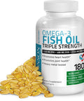 Bronson Omega 3 Fish Oil Triple Strength 2720 mg, High EPA 1250 mg 488 mg, Non-GMO Heavy Metal Tested, 180 Softgels