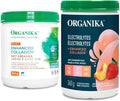 Organika Enhanced Collagen Boost With Mct Oil Powder And Vanilla - 150G & Electrolytes + Enhanced Collagen- Strawberry Peach Flavour- Sugar- Hydration + Protein 360 Gram - 30 Servings