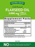 Nature's Truth Flaxseed Oil Capsules | 90 Softgels | Cold Pressed, Non-GMO, Gluten