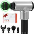 Cotsoco Massage Gun Deep Tissue, Percussion Muscle Massager For Athletes, Super Quiet Portable Handheld Electric Sport Massager, 6 Speed And 4 Heads(Silver) 1000 Grams