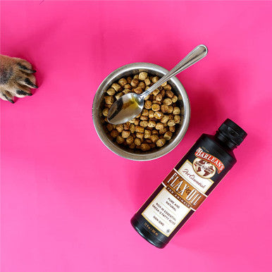 Barleans Fresh Flaxseed Oil for Animals with Rich Essential Omega3 Fatty Acids for Pet WellBeing and Health NonGMO 12 oz