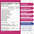 Surebounty 4-in-1 Feminine Probiotic 120 Billion CFU + 34 Strains Highest Potency for Women Prebiotics + Digestive Enzymes + Cranberry Digestive Vaginal Mood Immune & Overall Support 30 caps
