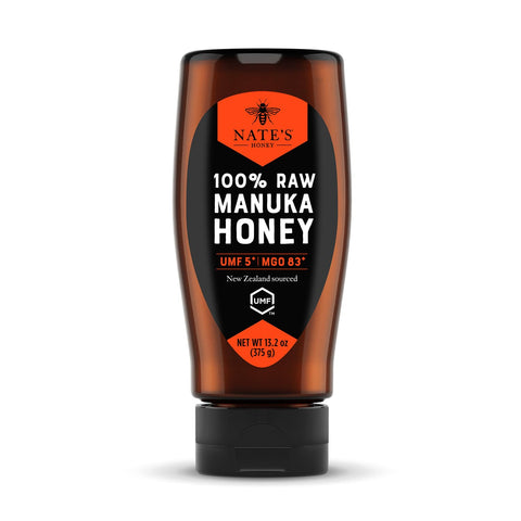 Nate's Manuka Honey - 13.2 oz Squeeze Bottle | Raw - New Zealand - MGO 512+ - UMF Certified 15+